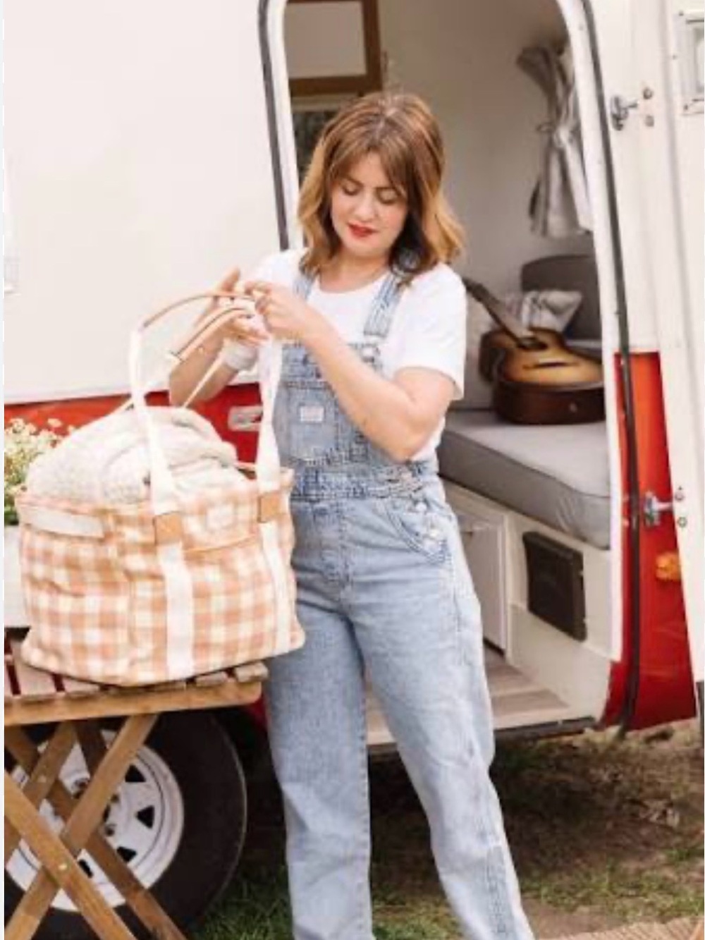Poppy & Peonies Everyday Tote – Jilly Box Exclusive Caramel Gingham – New (Rare) - Picture 3 of 16